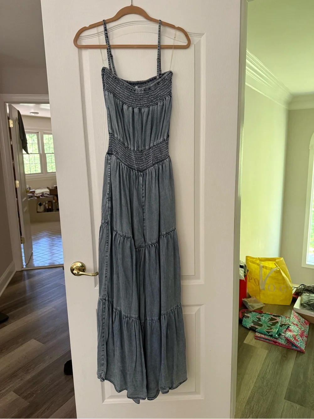 Oli & Hali Light Blue Harlow Wide Leg Chambray Jumpsuit - Picture 11 of 12